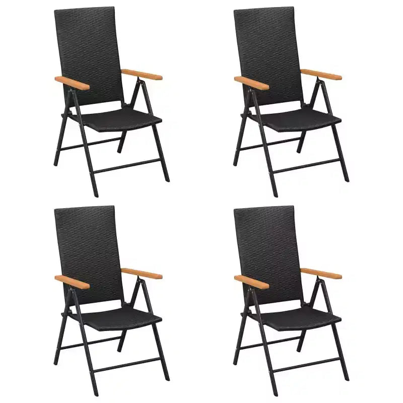 vidaXL Set da pranzo in polyrattan, alluminio e WPC, nero e marrone, grande