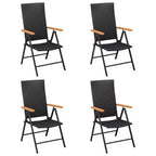 vidaXL Set da pranzo in polyrattan, alluminio e WPC, nero e marrone, grande