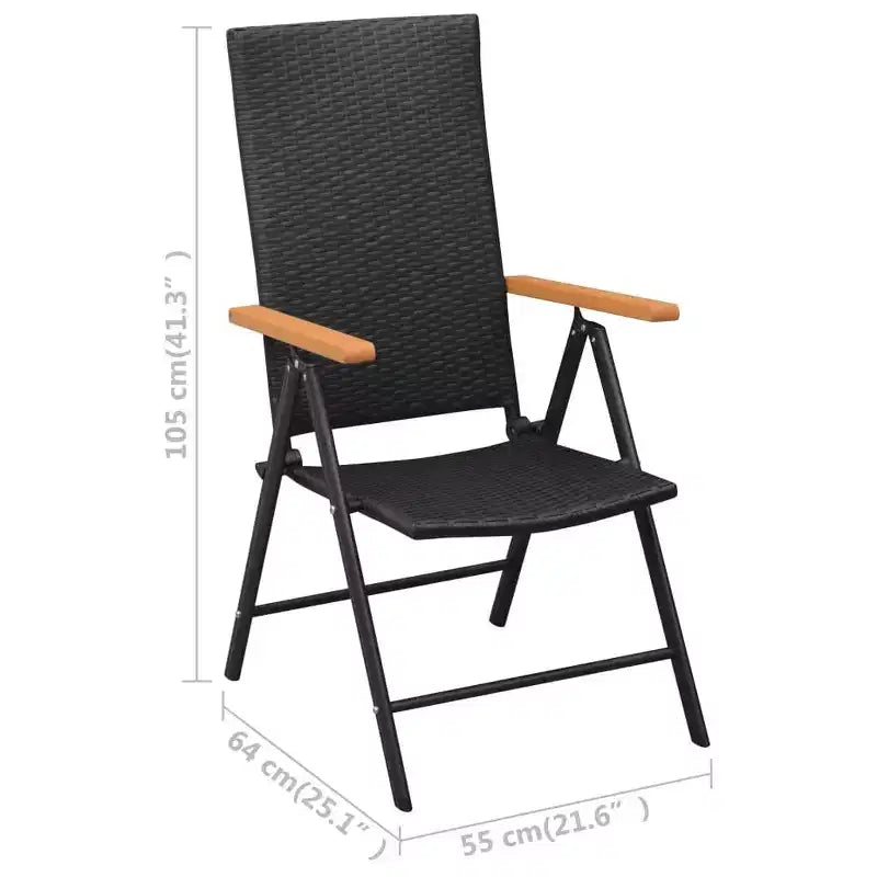 vidaXL Set da pranzo in polyrattan, alluminio e WPC, nero e marrone, grande