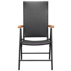 vidaXL Set da pranzo in polyrattan, alluminio e WPC, nero e marrone, grande