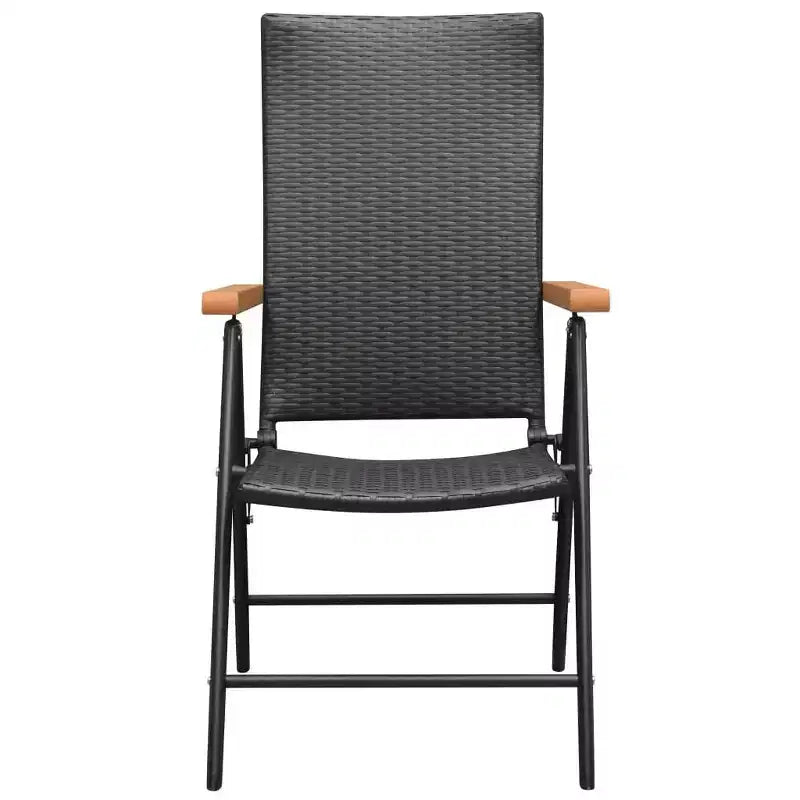 vidaXL Set da pranzo in polyrattan, alluminio e WPC, nero e marrone, grande