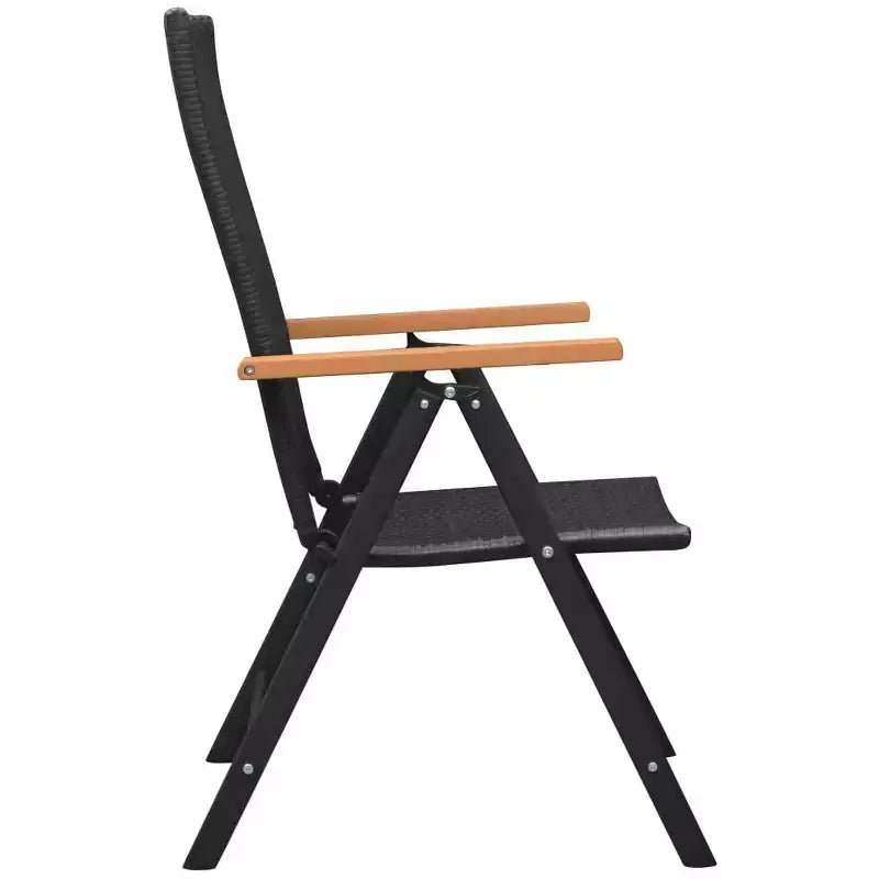 vidaXL Set da pranzo in polyrattan, alluminio e WPC, nero e marrone, grande