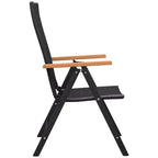 vidaXL Set da pranzo in polyrattan, alluminio e WPC, nero e marrone, grande