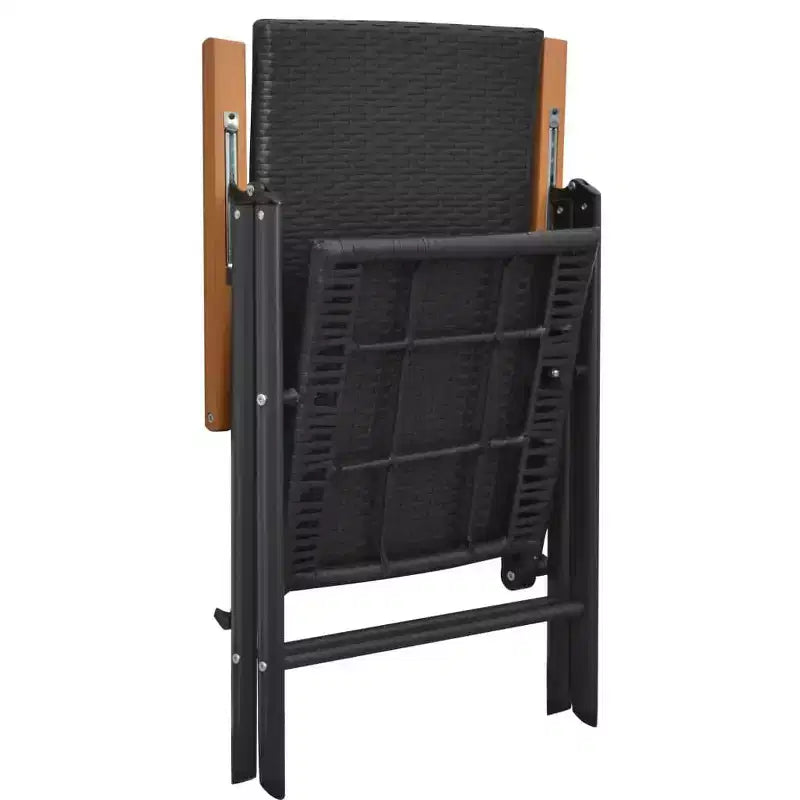 vidaXL Set da pranzo in polyrattan, alluminio e WPC, nero e marrone, grande