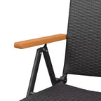 vidaXL Set da pranzo in polyrattan, alluminio e WPC, nero e marrone, grande