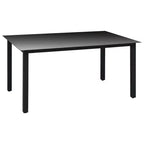 vidaXL Set da pranzo in polyrattan, alluminio e WPC, nero e marrone, grande