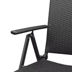 vidaXL Set da pranzo in rattan PE nero, vetro, alluminio Standard Pieghevole