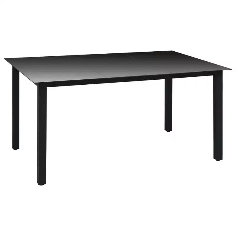 vidaXL Set da pranzo in rattan PE nero, vetro, alluminio Standard Pieghevole