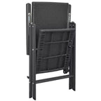 vidaXL Set da pranzo in rattan PE nero, vetro, alluminio Standard Pieghevole