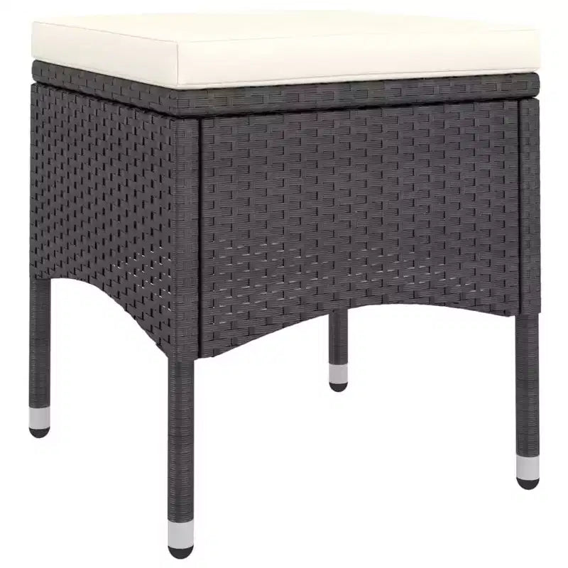 vidaXL Set da pranzo da giardino nero in polyrattan standard con fodere rimovibili
