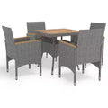 vidaXL Dining Set Grey and brown