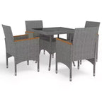 vidaXL Dining Set Grey, black, brown