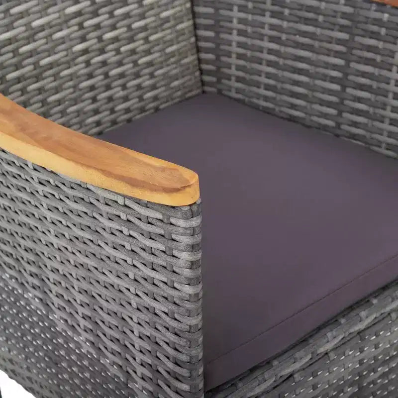 vidaXL Set da pranzo grigio, nero, marrone