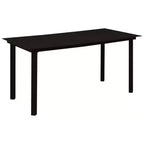 vidaXL Set da pranzo Quercia, Polyrattan nero, acciaio verniciato a polvere, vetro