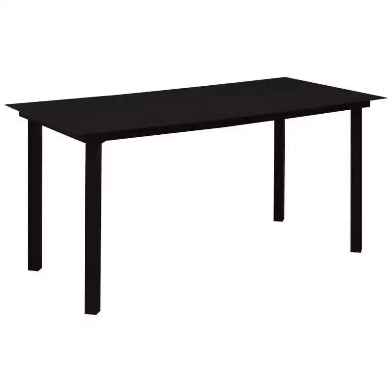 vidaXL Set da pranzo Quercia, Polyrattan nero, acciaio verniciato a polvere, vetro