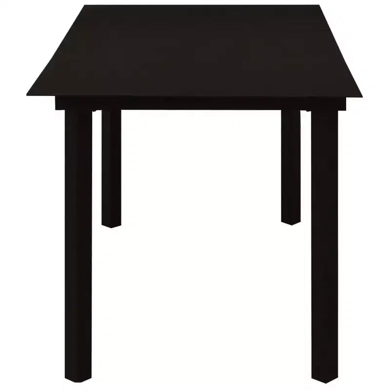 vidaXL Set da pranzo Quercia, Polyrattan nero, acciaio verniciato a polvere, vetro