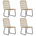 vidaXL Set da pranzo Quercia, Polyrattan nero, acciaio verniciato a polvere, vetro
