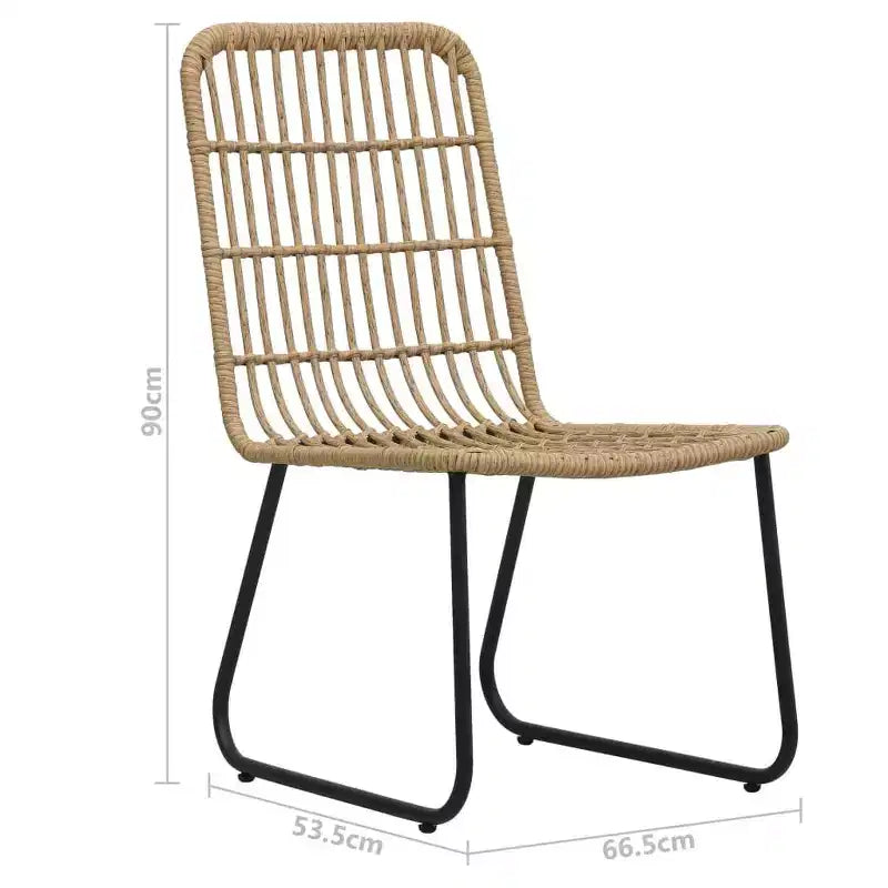 vidaXL Set da pranzo Quercia, Polyrattan nero, acciaio verniciato a polvere, vetro