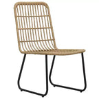 vidaXL Set da pranzo Quercia, Polyrattan nero, acciaio verniciato a polvere, vetro