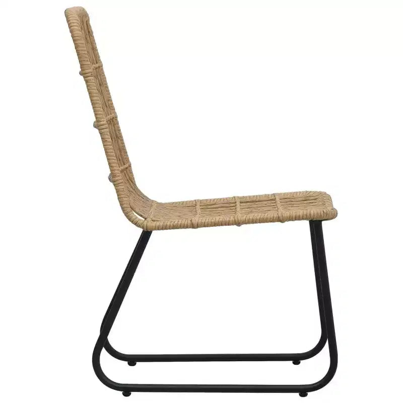 vidaXL Set da pranzo Quercia, Polyrattan nero, acciaio verniciato a polvere, vetro