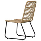 vidaXL Set da pranzo Quercia, Polyrattan nero, acciaio verniciato a polvere, vetro