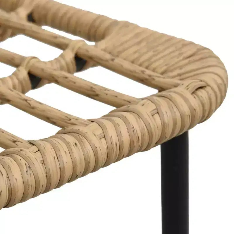 vidaXL Set da pranzo Quercia, Polyrattan nero, acciaio verniciato a polvere, vetro