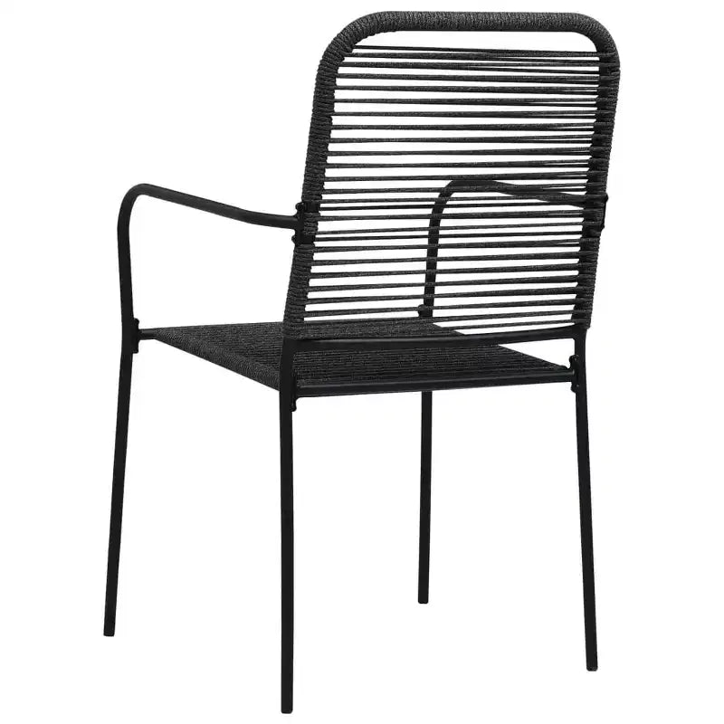 vidaXL Garden Dining Set Black Powder-coated steel, glass, cotton rope