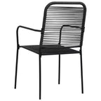 vidaXL Garden Dining Set Black Powder-coated steel, glass, cotton rope