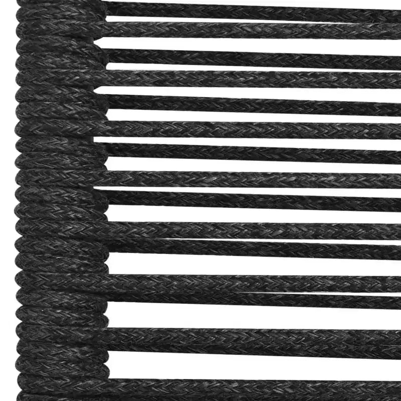 vidaXL Garden Dining Set Black Powder-coated steel, glass, cotton rope