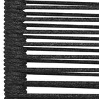 vidaXL Garden Dining Set Black Powder-coated steel, glass, cotton rope