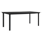 vidaXL Garden Dining Set Black Powder-coated steel, glass, cotton rope