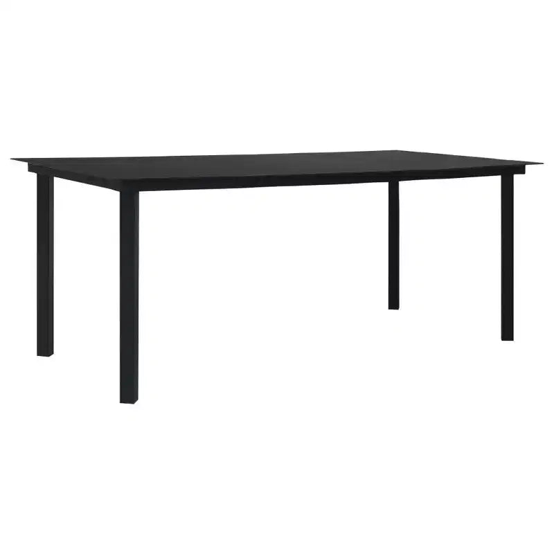 vidaXL Garden Dining Set Black Powder-coated steel, glass, cotton rope