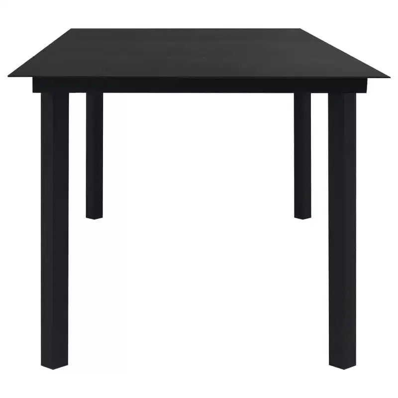 vidaXL Garden Dining Set Black Powder-coated steel, glass, cotton rope