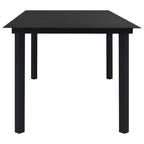 vidaXL Garden Dining Set Black Powder-coated steel, glass, cotton rope