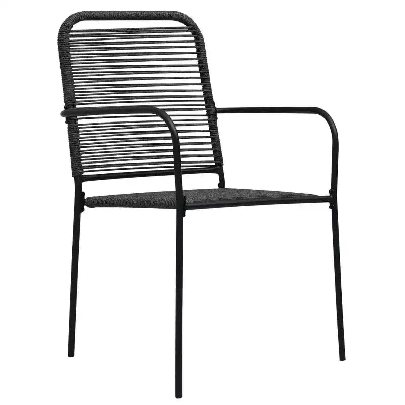 vidaXL Garden Dining Set Black Powder-coated steel, glass, cotton rope