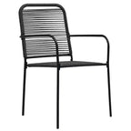 vidaXL Garden Dining Set Black Powder-coated steel, glass, cotton rope