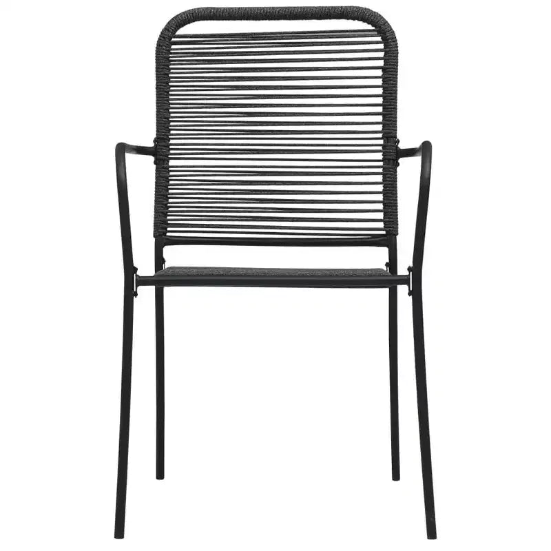 vidaXL Garden Dining Set Black Powder-coated steel, glass, cotton rope