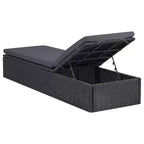 vidaXL Dining Set Black PE Rattan Large Stackable Dining Set