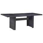 vidaXL Dining Set Black PE Rattan Large Stackable Dining Set
