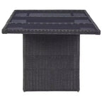 vidaXL Dining Set Black PE Rattan Large Stackable Dining Set