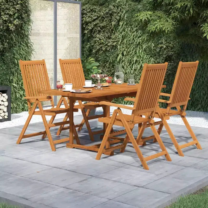 vidaXL Set da pranzo da giardino Legno massello di acacia Legno naturale Set da 5 pezzi