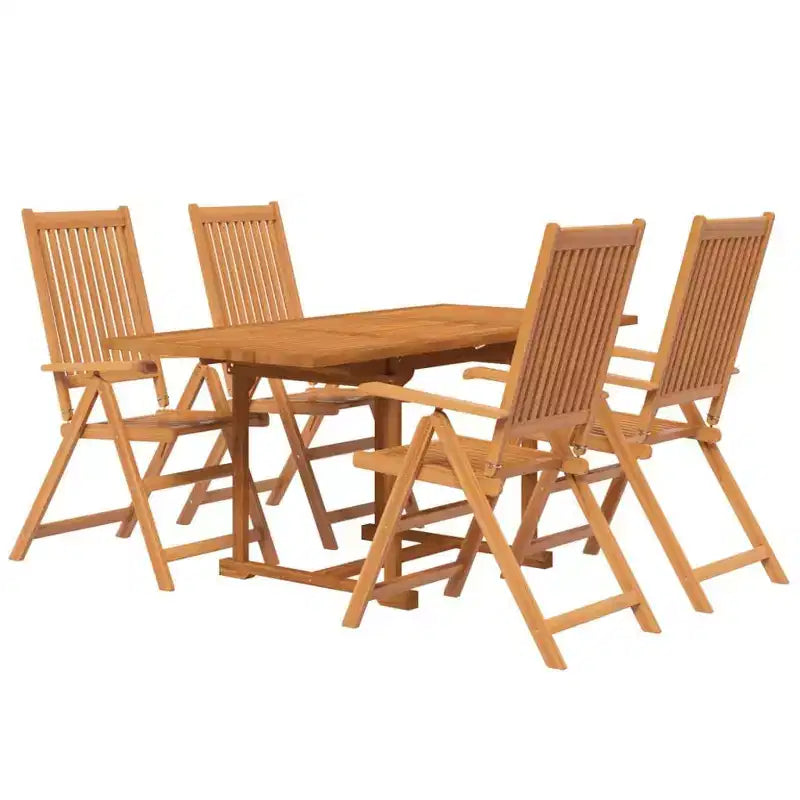 vidaXL Set da pranzo da giardino Legno massello di acacia Legno naturale Set da 5 pezzi