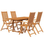 vidaXL Set da pranzo da giardino Legno massello di acacia Legno naturale Set da 5 pezzi