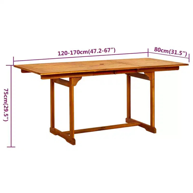 vidaXL Set da pranzo da giardino Legno massello di acacia Legno naturale Set da 5 pezzi