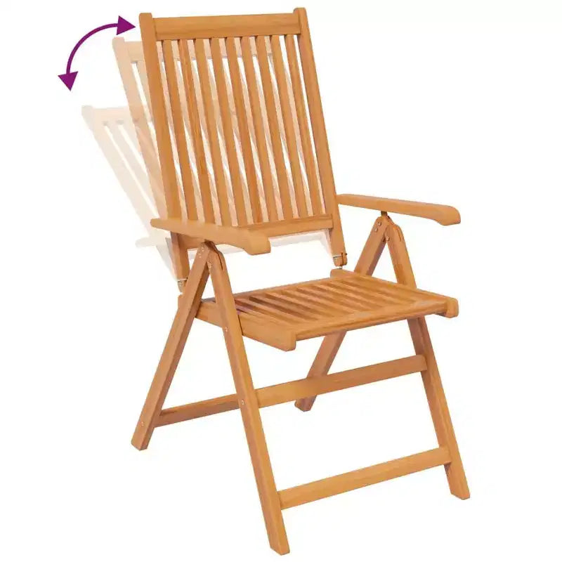 vidaXL Set da pranzo da giardino Legno massello di acacia Legno naturale Set da 5 pezzi