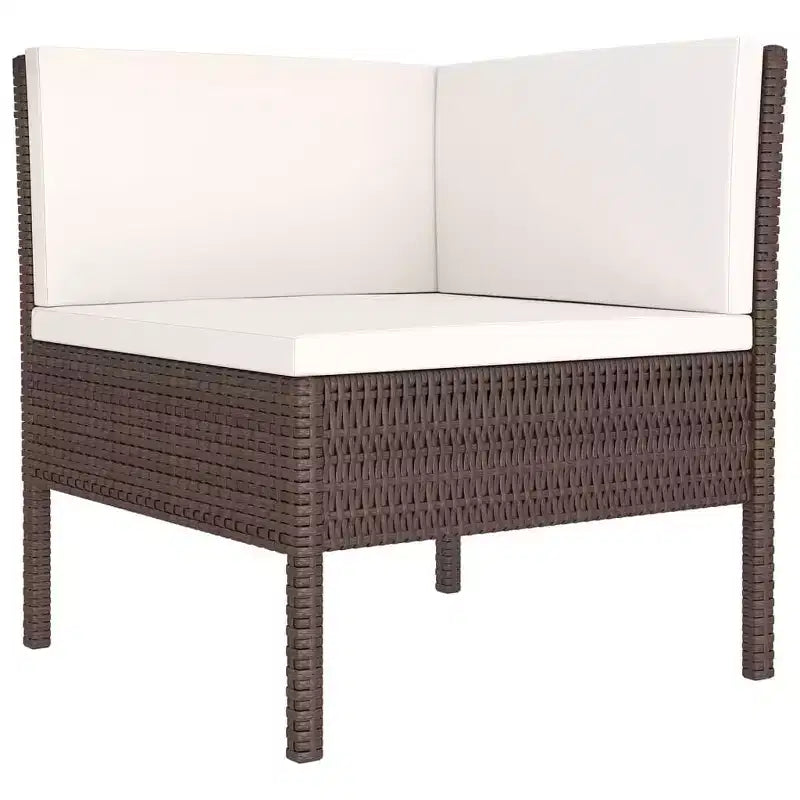 vidaXL Set da Salotto da Giardino Marrone e Bianco Crema