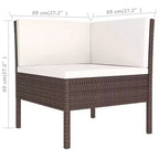 vidaXL Set da Salotto da Giardino Marrone e Bianco Crema