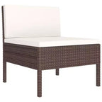 vidaXL Garden Lounge Set Brown PE Rattan Large Modular