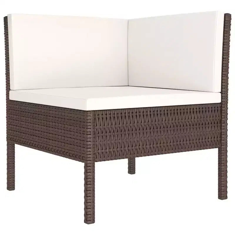 vidaXL Garden Lounge Set Brown, Cream White