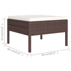 vidaXL Garden Lounge Set Brown, Cream White